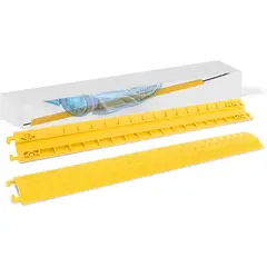 KUANGYE - Pack 2 Protector de Cable Amarillo para Piso 1 Canal PVC Antideslizante 100cm