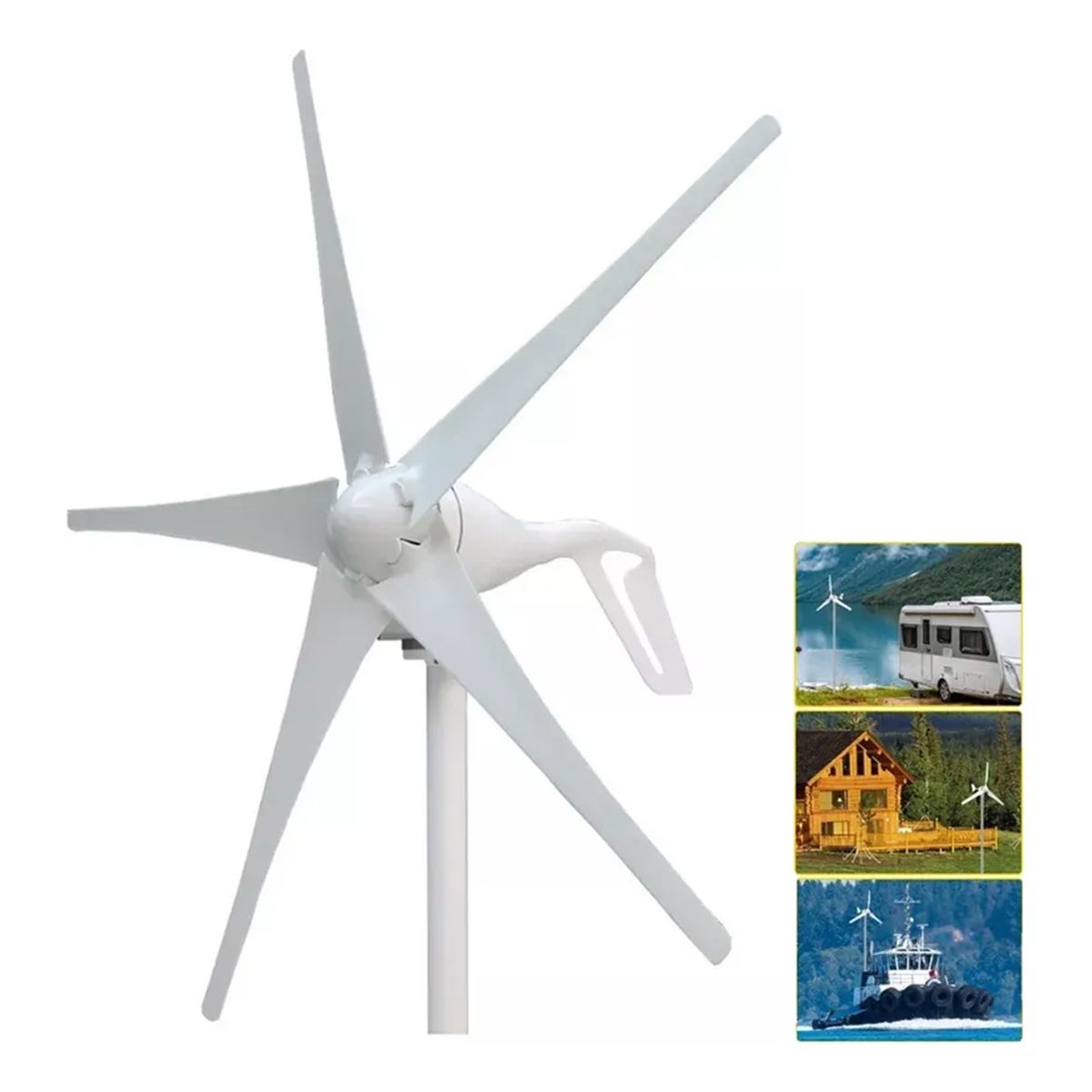 GENERICO - Regulador De Carga Solar 24v + Turbina Eolica 5 Aspas 400w