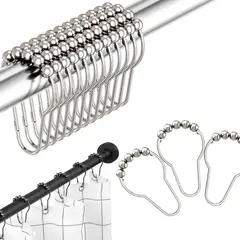 GENERICO - 12 Ganchos De Cortina De Ducha De Acero Inoxidable Para Baño
