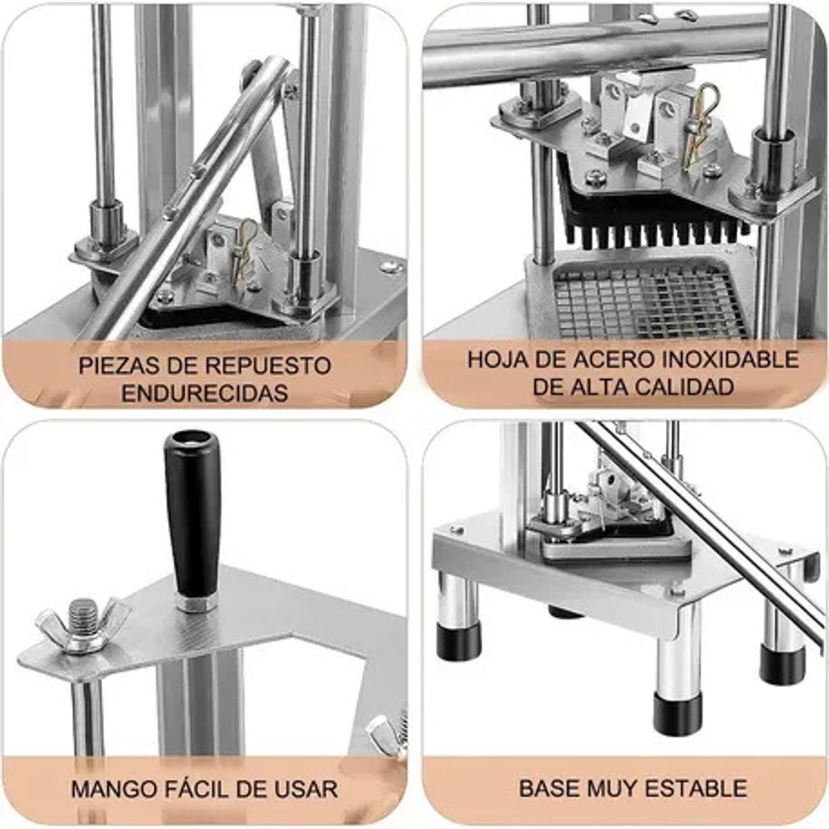 ANYHOGAR - Cortadora Picadora Comercial Verduras Papas Acero Inoxidable