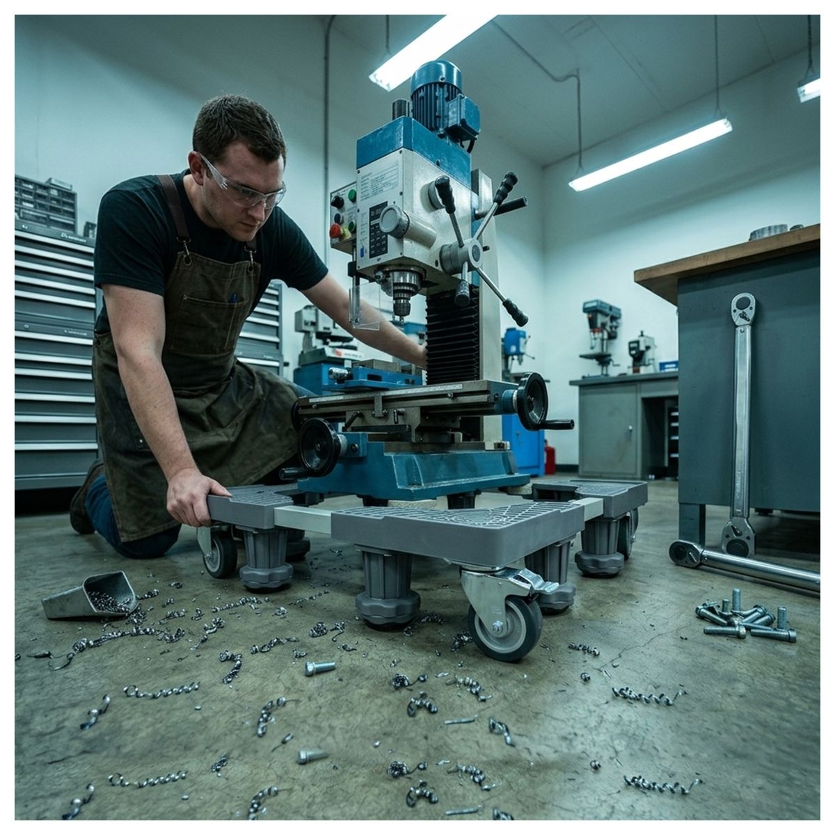 MALIK - Base Ajustable con 8 Patax y 4 Ruedas para Muebles Pesados