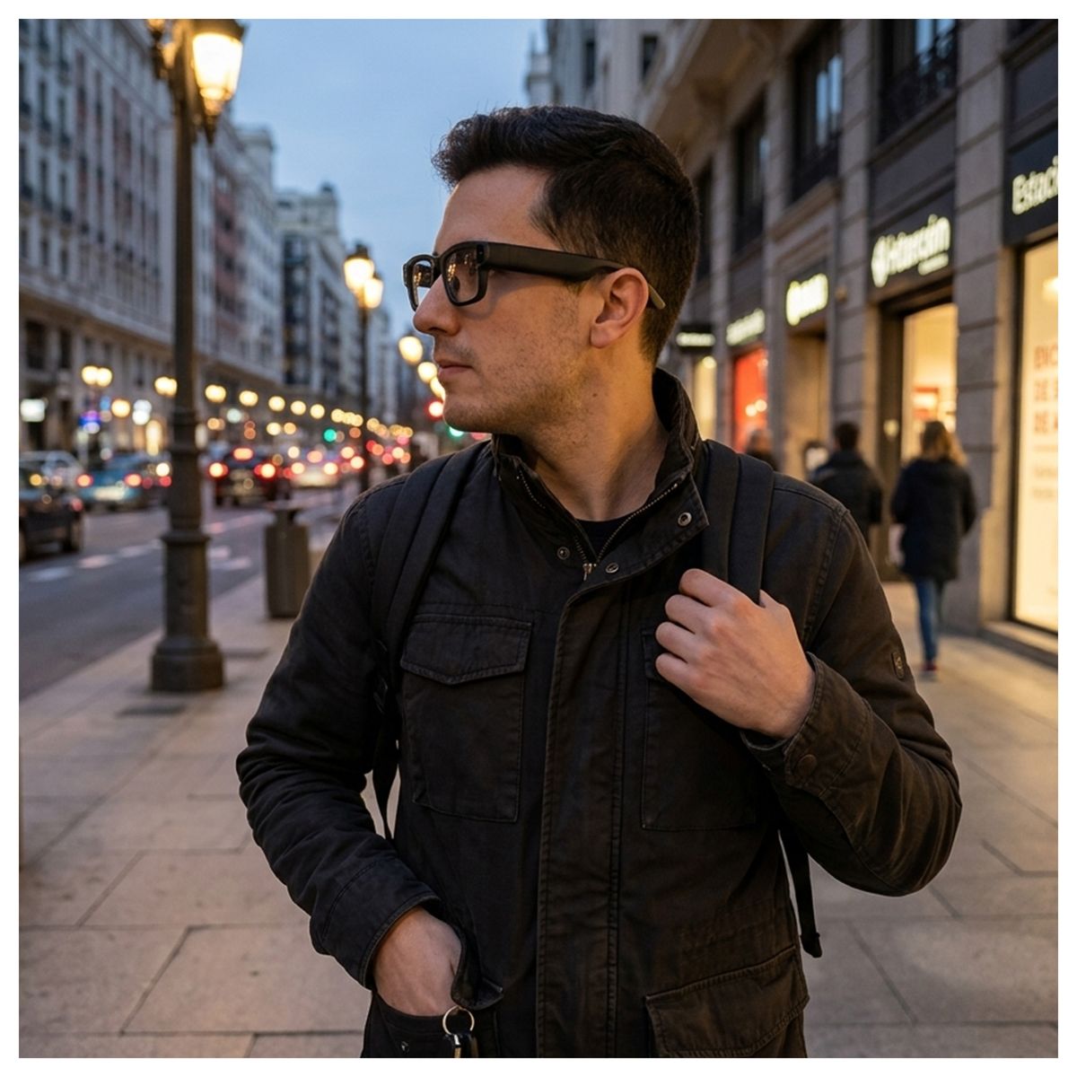 MALIK - Gafas XV20 Inteligentes con Cámara y Video HD en Negro