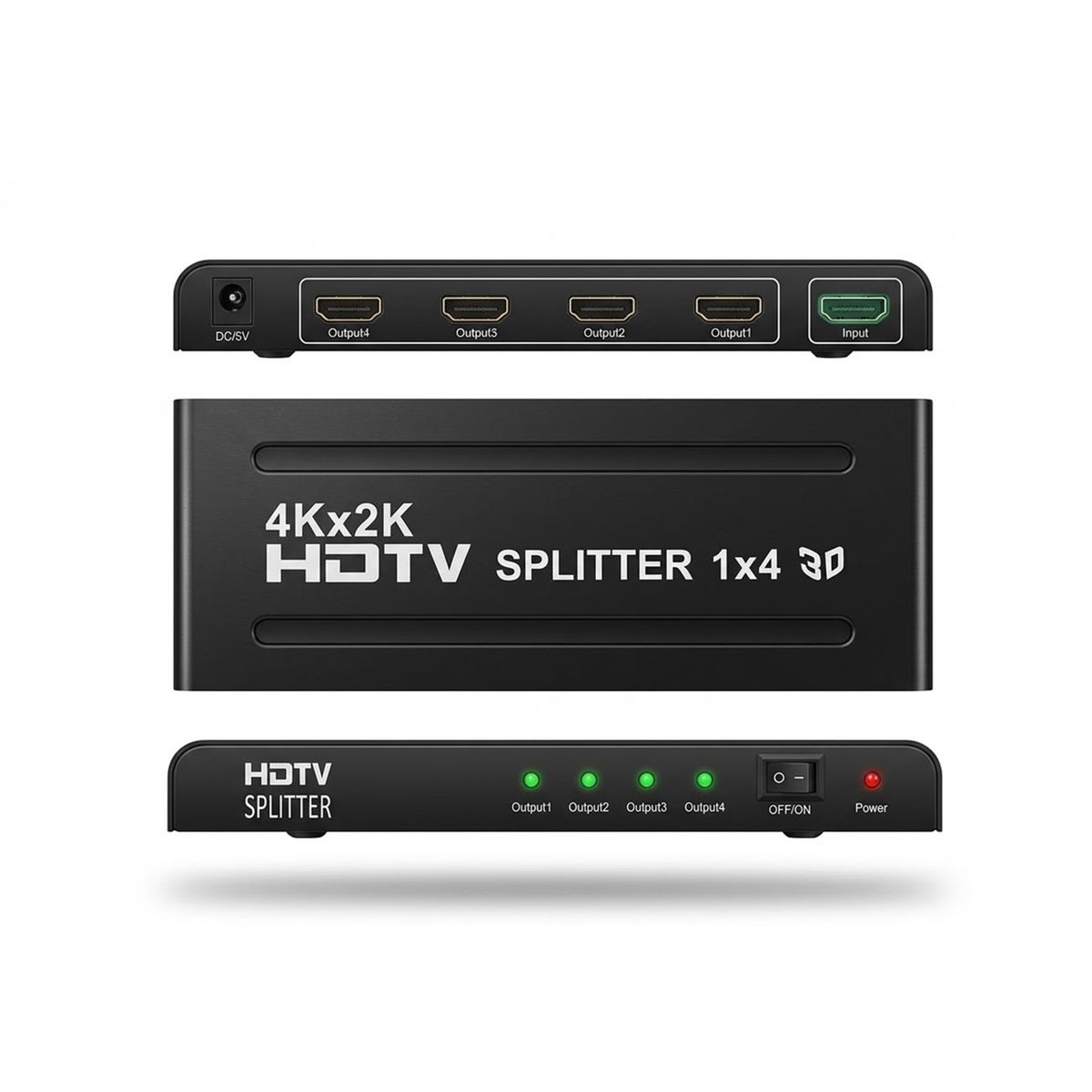 MALIK - Splitter de HDMI 4K 1 Entrada 4 Salidas Ultra HD Duplicador