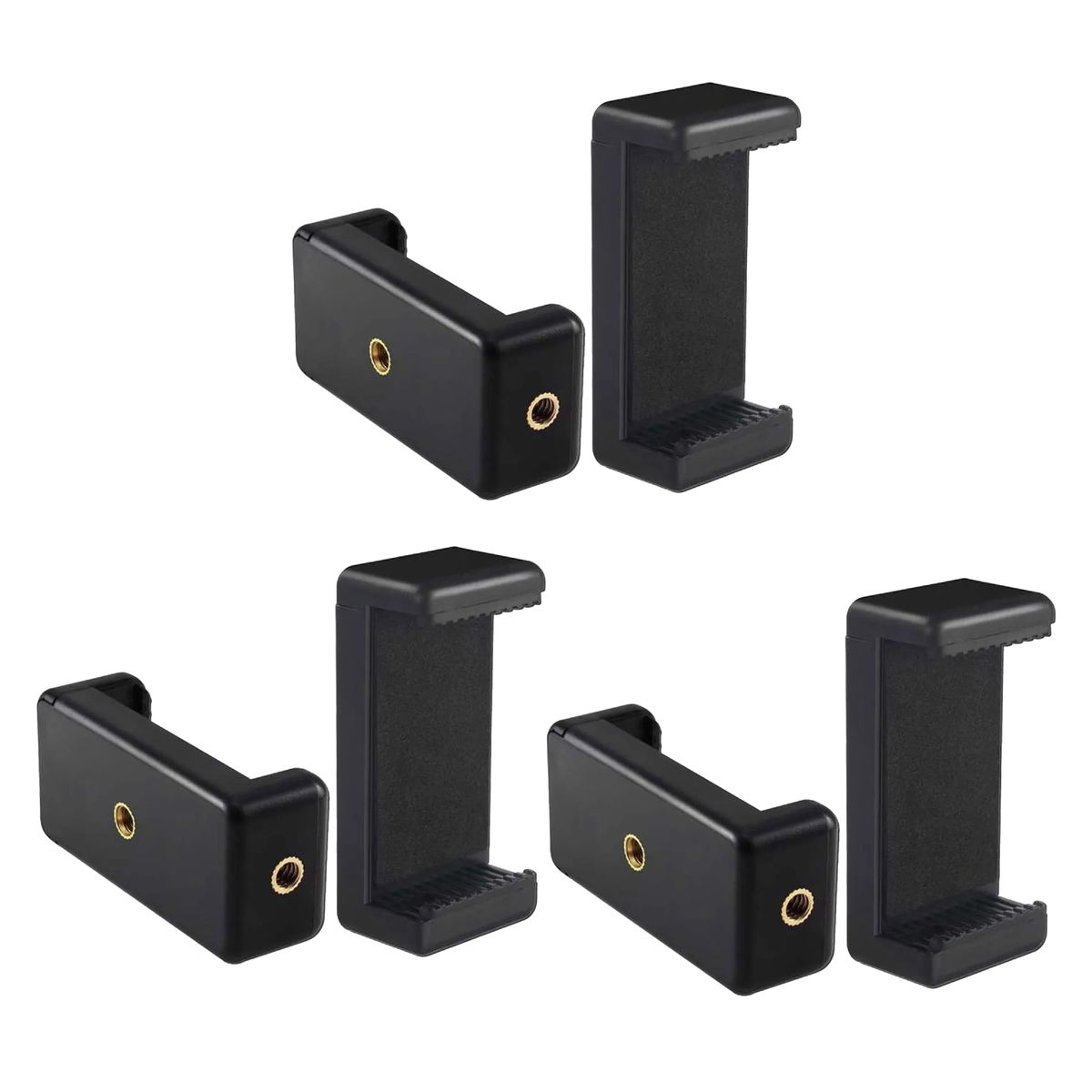 MALIK - Pack 3 Clip Soporte Smartphone Ajustable Negro