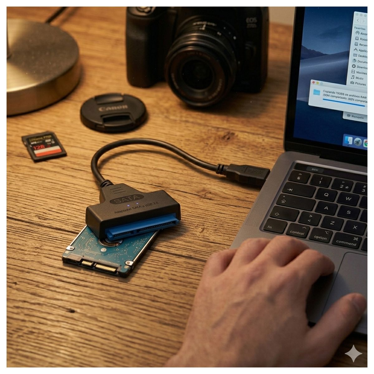 Adaptador SATA a USB 3.0 para Conectar Disco Duro a PC, marca MALIK - Foto Principal