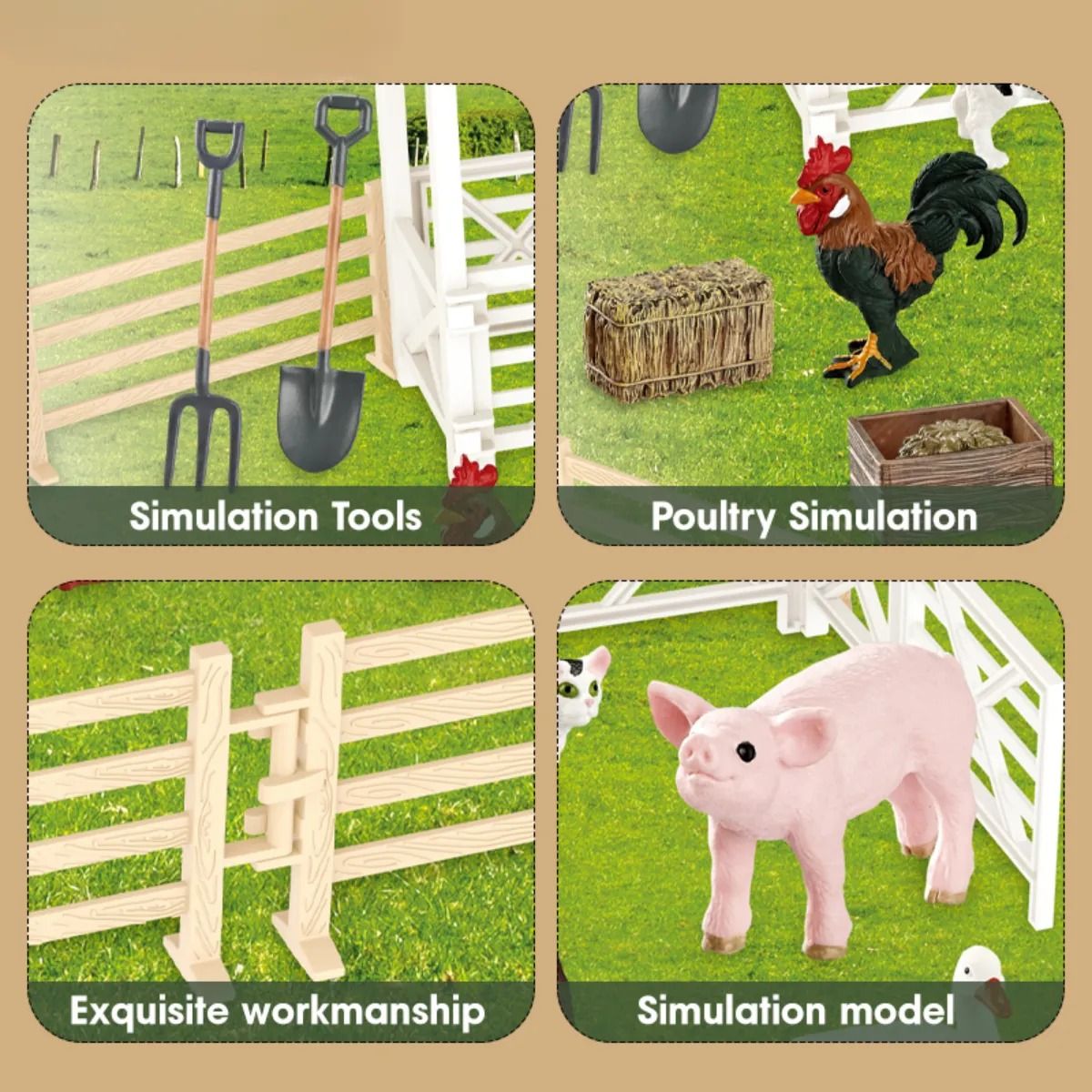 GENERICO - Set De Animales De Granja De Juguete