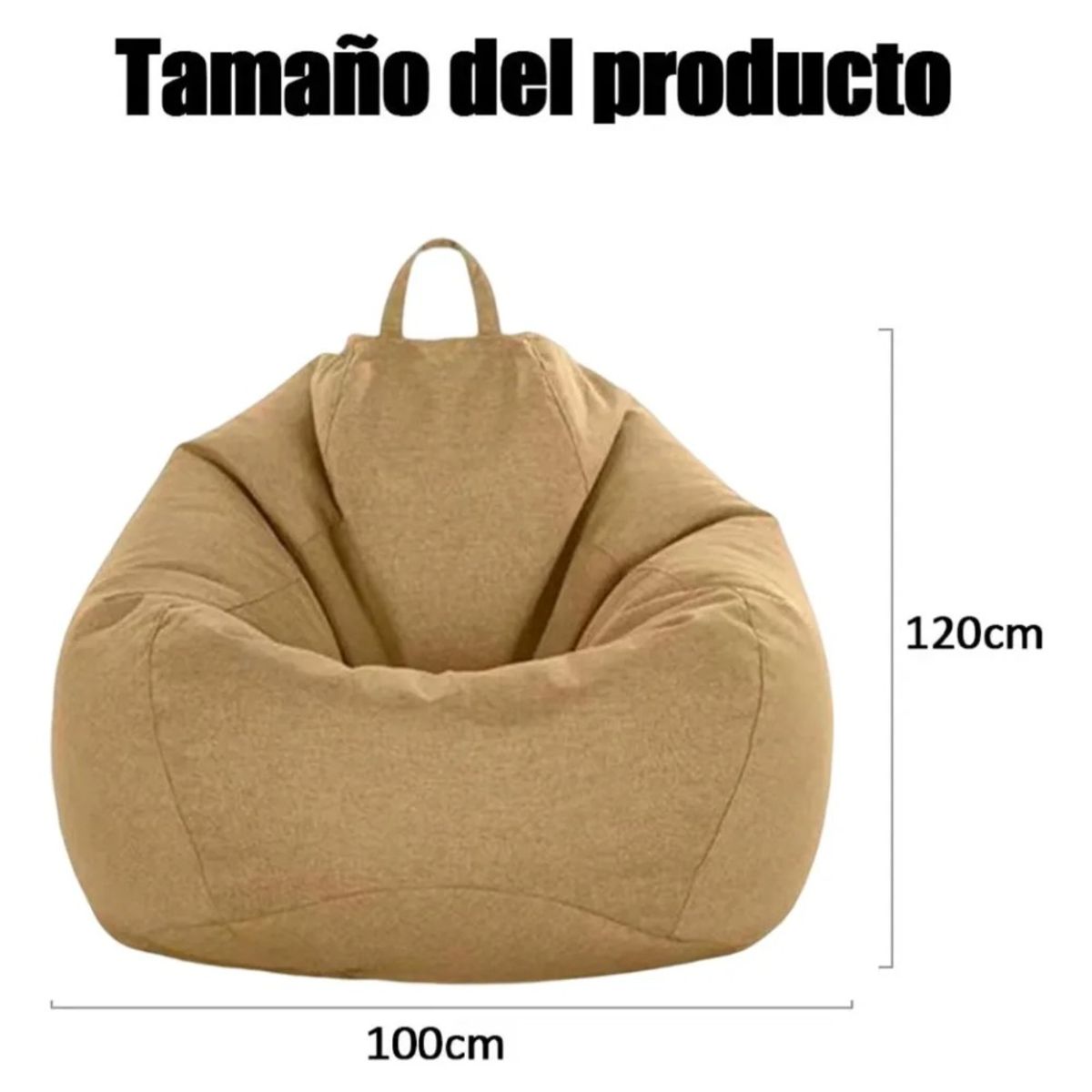 GENERICO - 100x120cm Funda Puf Gigante En Forma De Pera Y Sin Relleno lavable