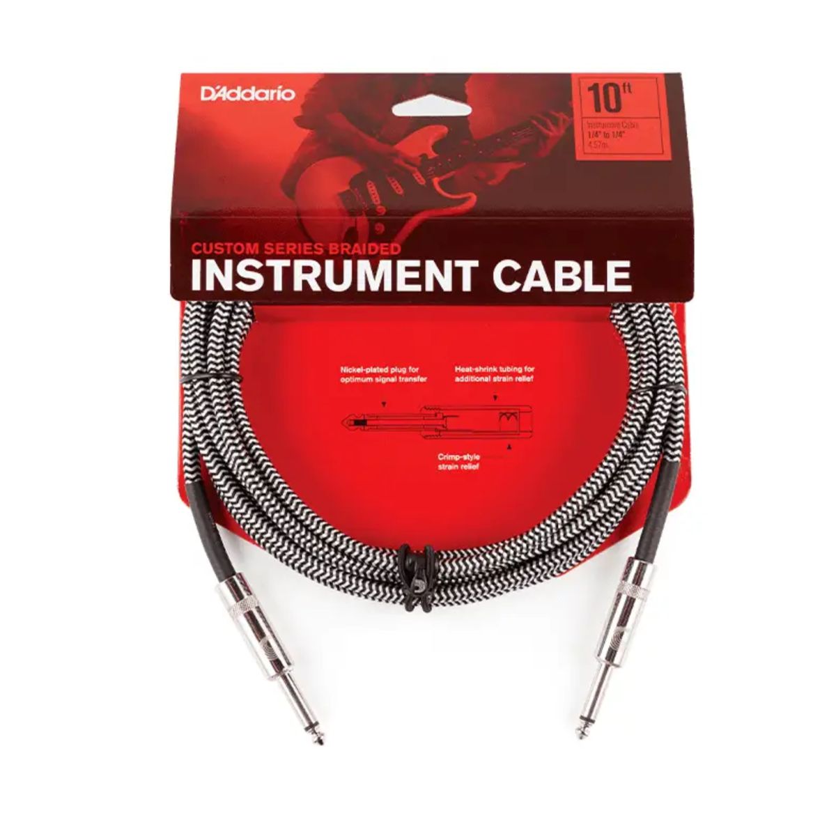DADDARIO - Daddario  PW-BG-15BG Cable Instrumento trenzado Gris 4.5 Mts