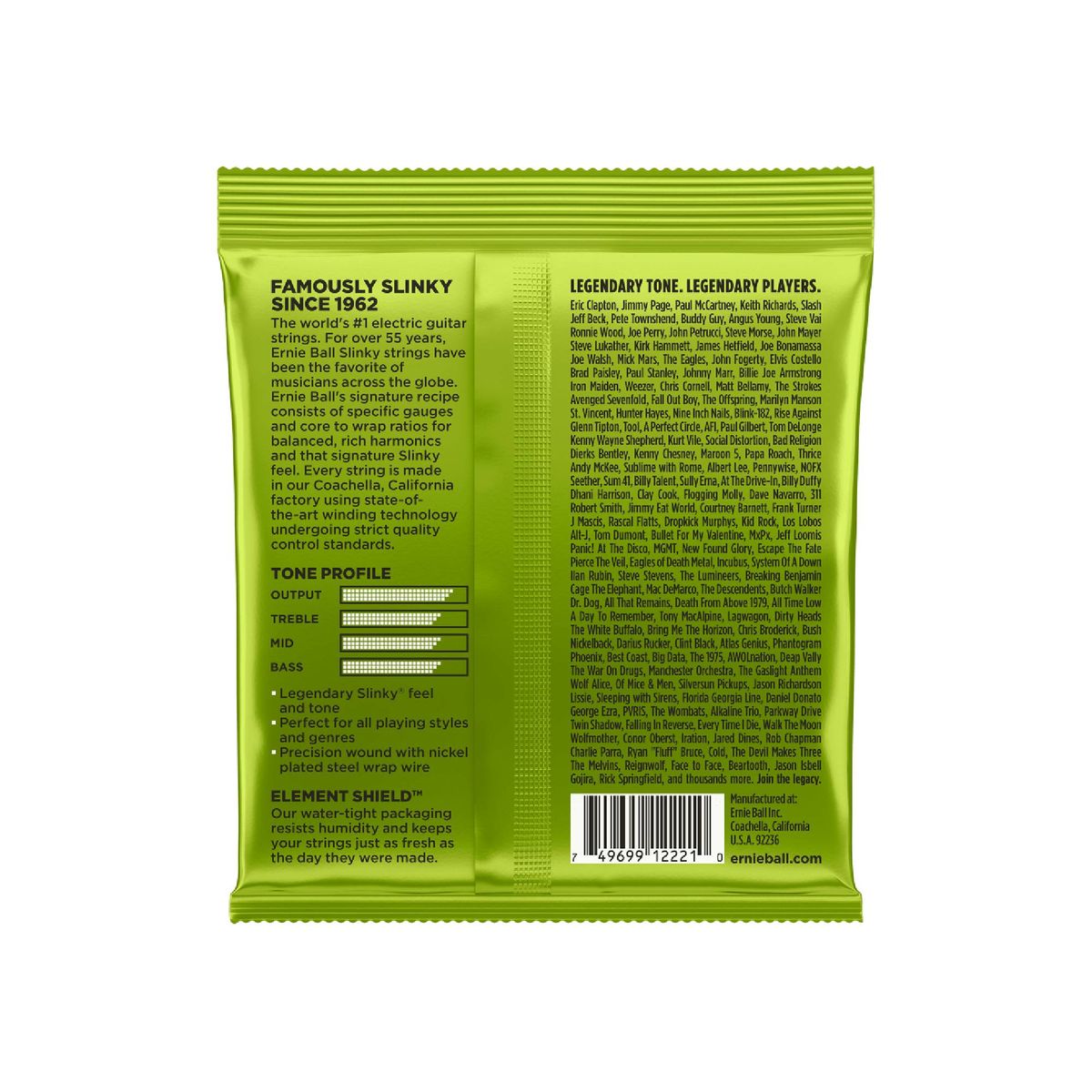 ERNIE BALL - Ernie Ball 2221 REGULAR SLINKY Set de Cuerdas Guitarra Eléctrica 10-46