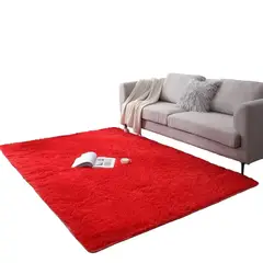 GENERICO - Alfombra Peluda Tipo Shaggy 180 x200 Color rojo