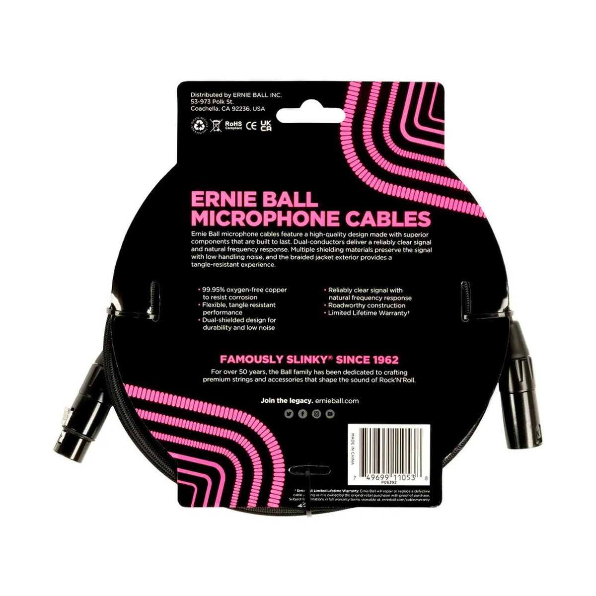 ERNIE BALL - Ernie Ball 6392 Cable XLR Micrófono 6m