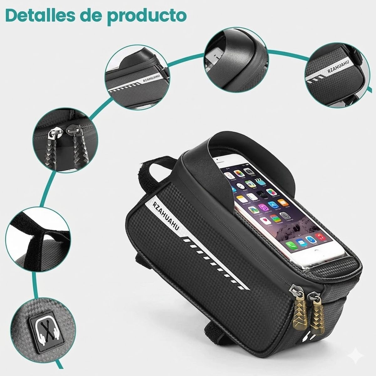 GENERICO - Bolso Porta Celular 6.5" Impermeable 2 en 1 diseñado para ciclistas