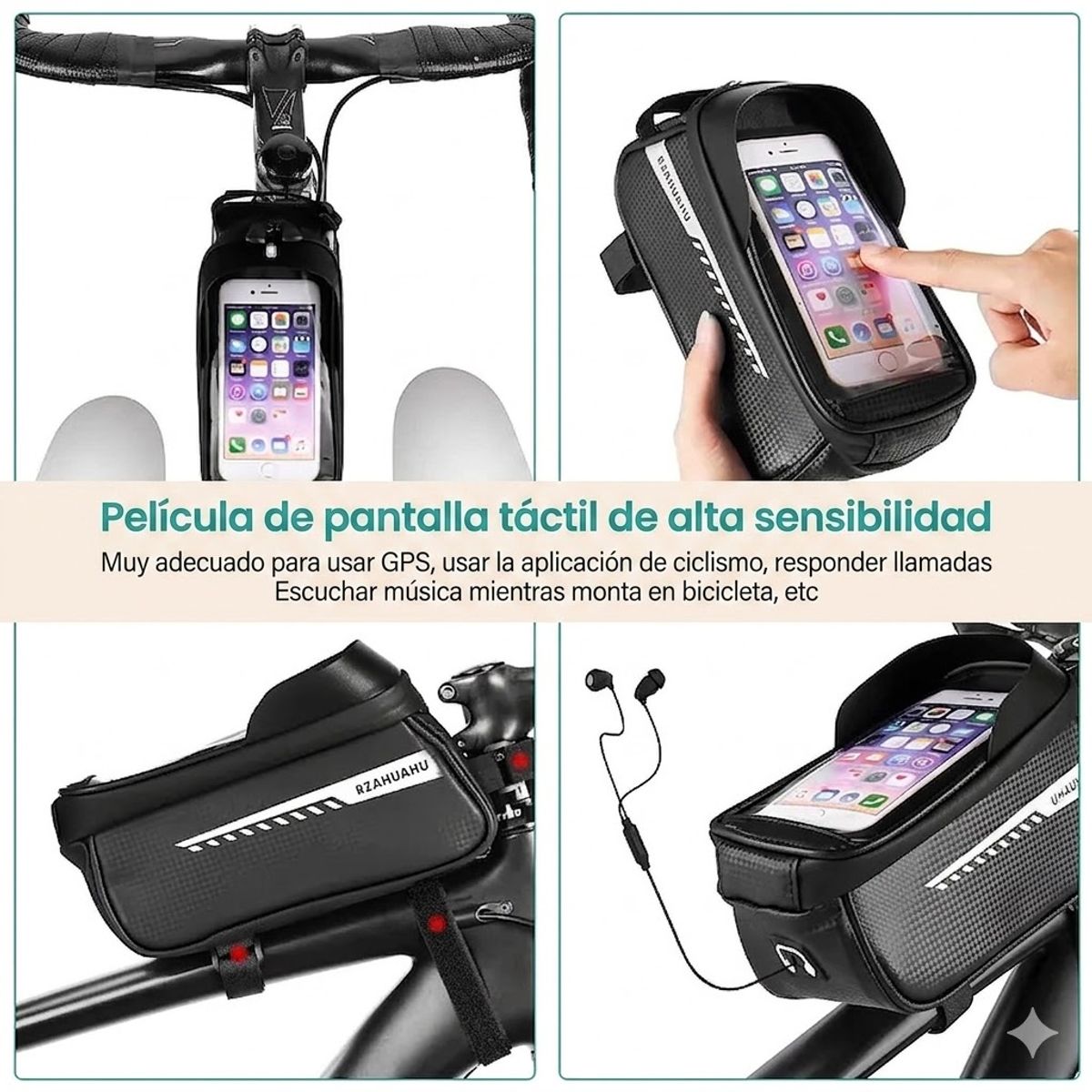 GENERICO - Bolso Porta Celular 6.5" Impermeable 2 en 1 diseñado para ciclistas