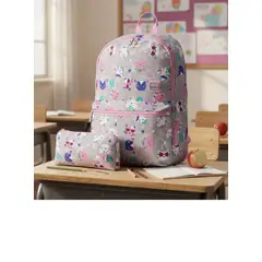TOTTO - Kit Escolar Pack Gris Liso Mochila + Estuche