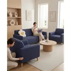 GENERICO - Juego de Cubre Sillón 3+1+1 Texturizado Premium - Ajuste Perfecto