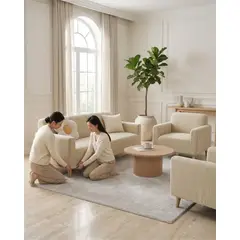 GENERICO - Juego de Cubre Sillón 3+1+1 Texturizado Premium - Ajuste Perfecto