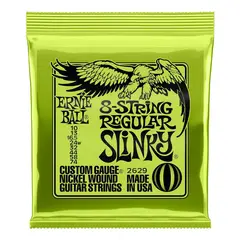 ERNIE BALL - 2629 Cuerdas para Guitarra de 8 cuerdas Regular Slinky 8 Nickel Plated Steel 10--74