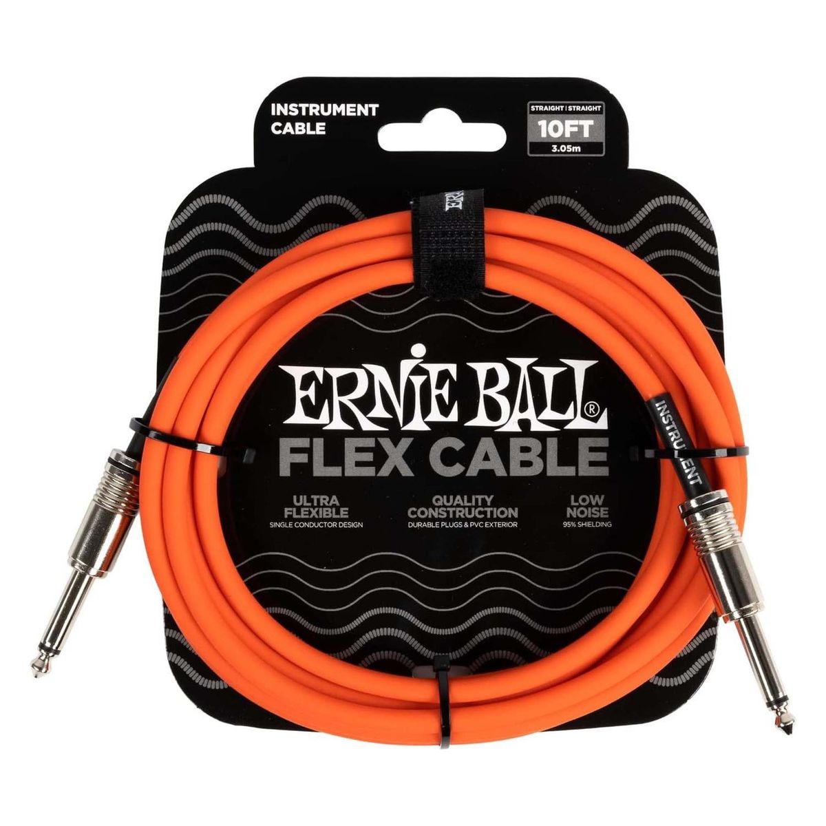 ERNIE BALL - Ernie Ball 6416 Cable para Instrumento Flex Naranjo Recto/Recto 3 Mts