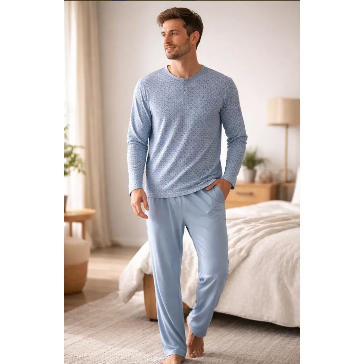 AGW - Pack 3 Pijamas Hombre Manga Larga