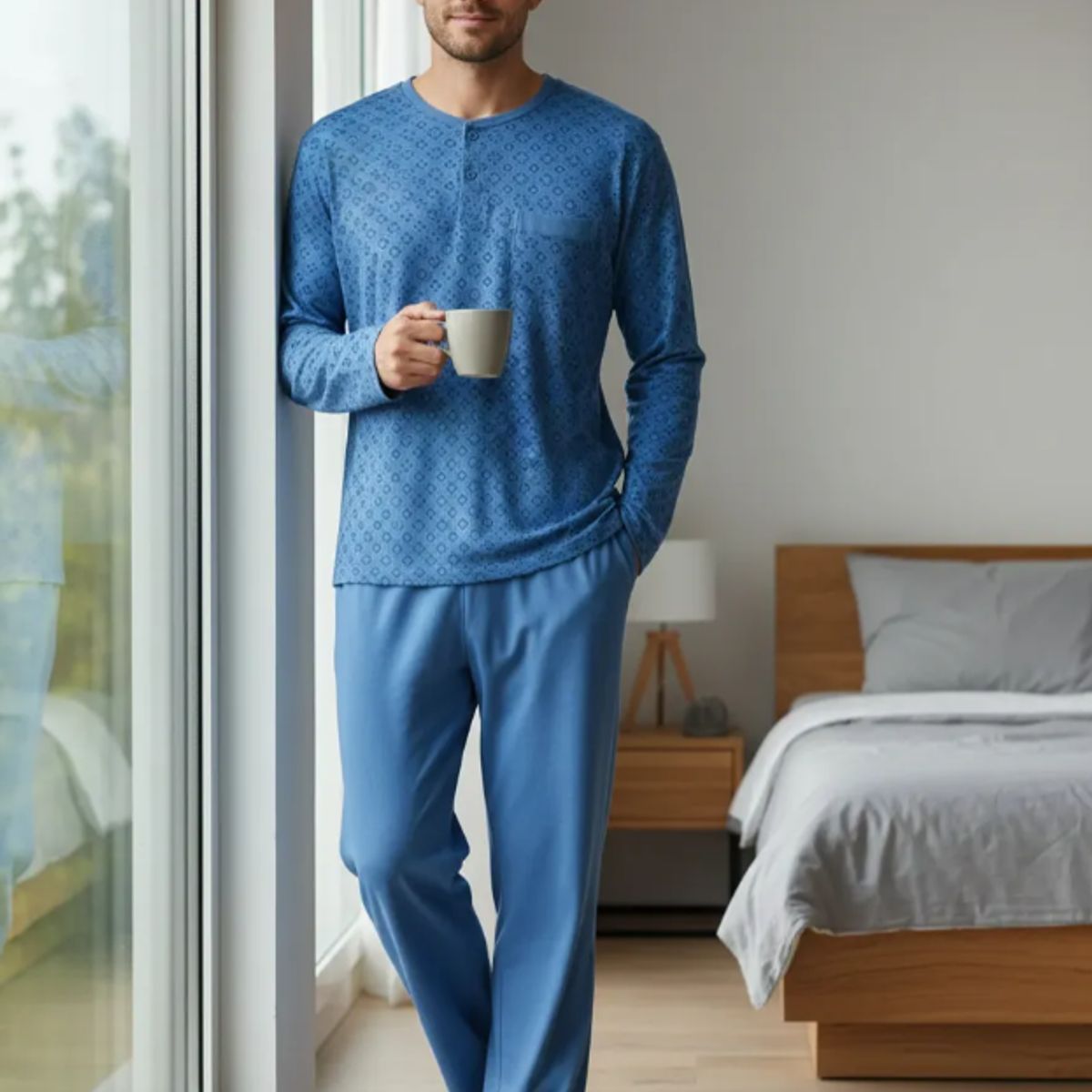 AGW - Pack 3 Pijamas Hombre Manga Larga