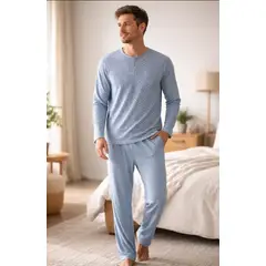 AGW - Pack 3 Pijamas Hombre Manga Larga