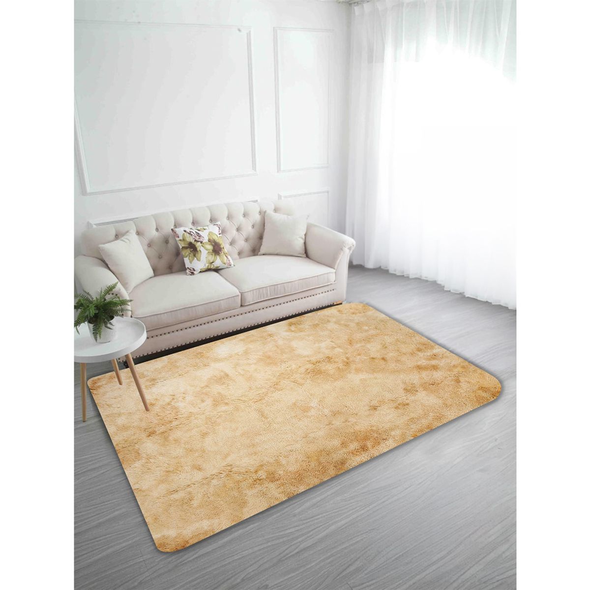 GENERICO - Alfombra Peluda Tipo Shaggy 200x300 Color   Beige Jaspeado