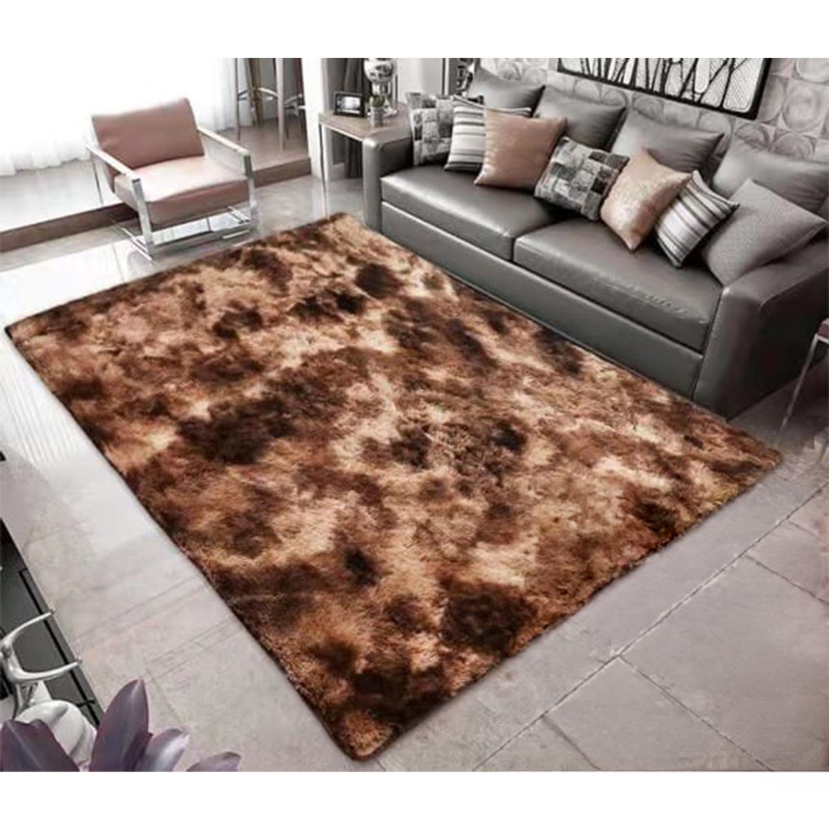 GENERICO - Alfombra Peluda Tipo Shaggy 200x300 Color   Calipso