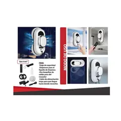 GENERICO - Robot Limpiavidrios Inteligente Eléctrico + Control Remoto Blanco