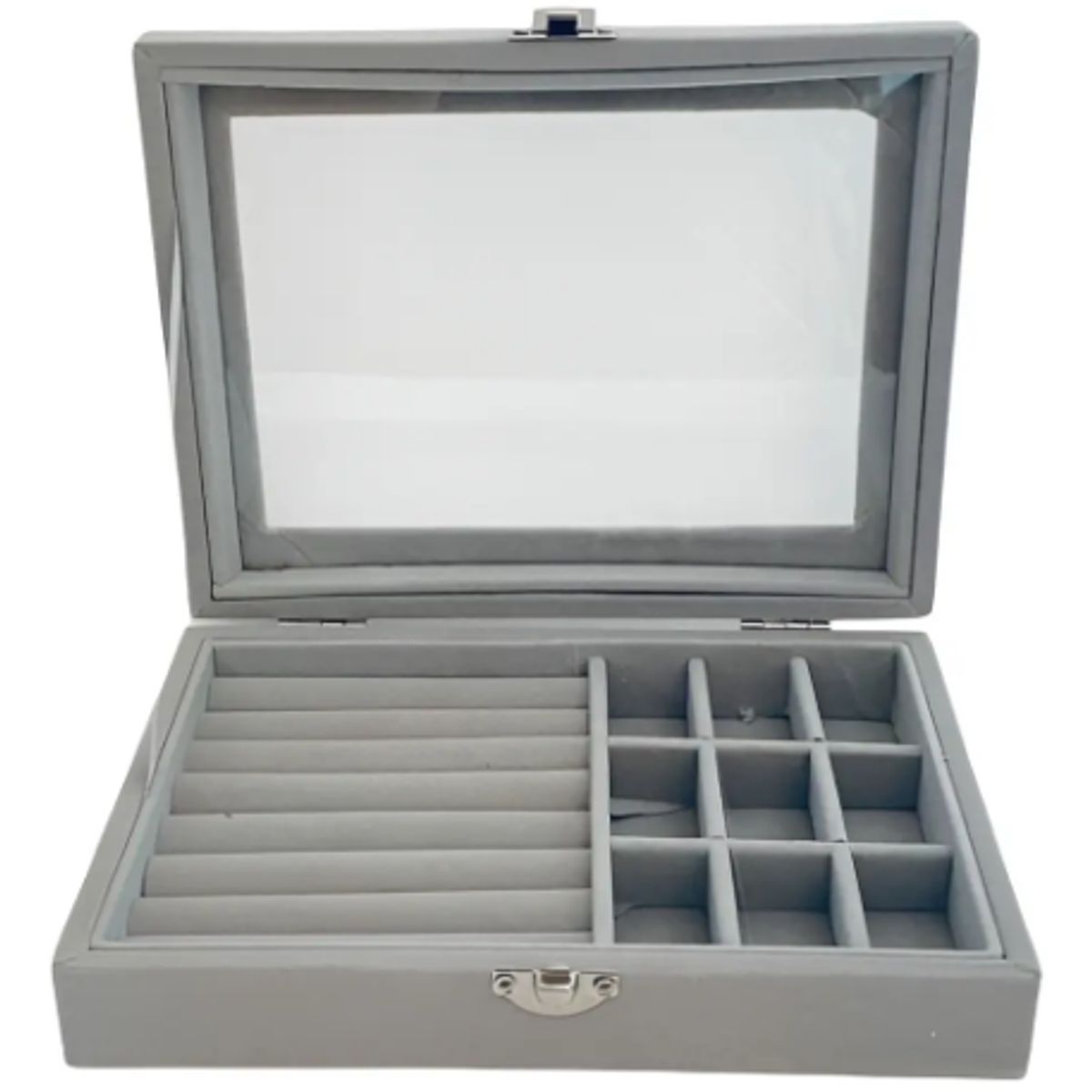 GENERICO - Joyero Caja Exhibición Estuche Organizador De Joyas Ld-1016 Color Gris