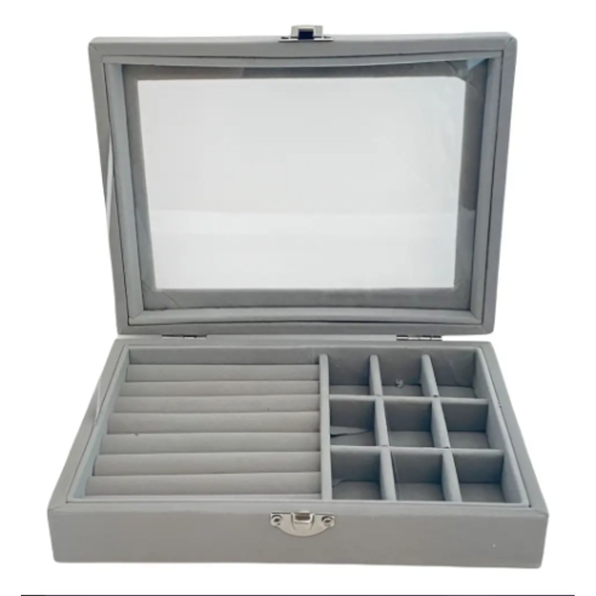 GENERICO - Joyero Caja Exhibición Estuche Organizador De Joyas Ld-1016 Color Gris