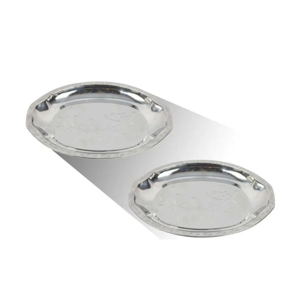 GENERICO - BANDEJA OVALADA DE ACERO INOXIDABLE 35CM