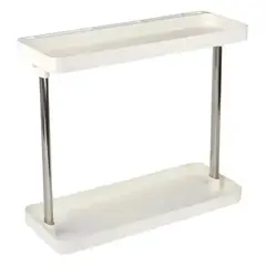 GENERICO - Organizador Condimentos 2 Niveles Multifuncional Cocina Baño Color Blanco