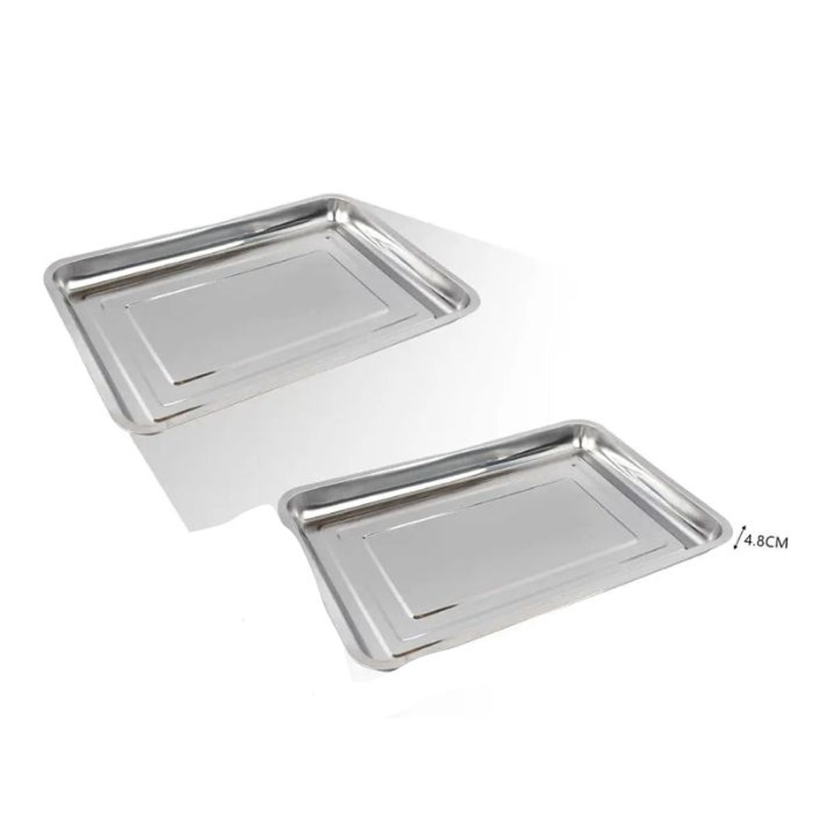 GENERICO - BANDEJA RECTANGULAR DE ACERO INOX 45CM