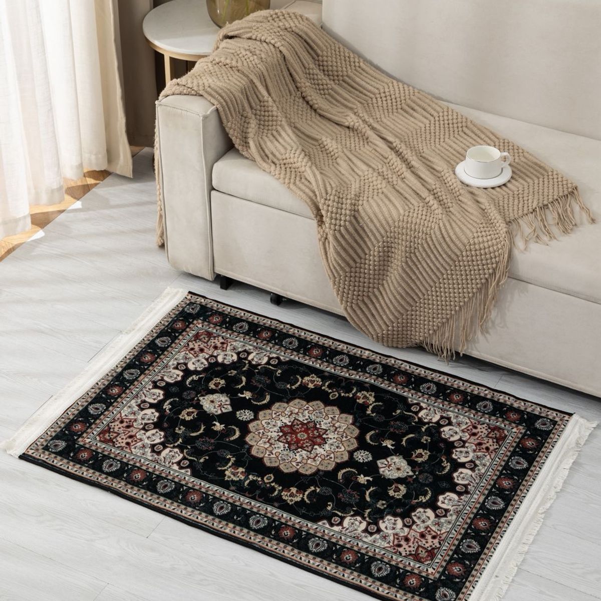 GENERICO - Alfombra Decorativa Con Flequillos 80x120 Cm