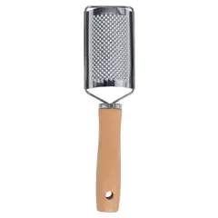 GENERICO - Rallador Manual Curvo - Acero Inoxidable y Madera - 23 cm