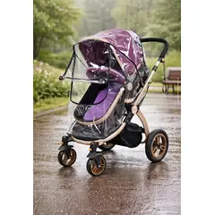 GENERICO - Cubre Coche Bebé Impermeable Protector Lluvia Con Ventanilla