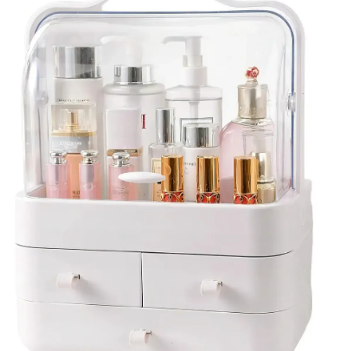 GENERICO - Caja Organizador De Cosméticos Maquillaje Portátil Multiuso Color Blanco