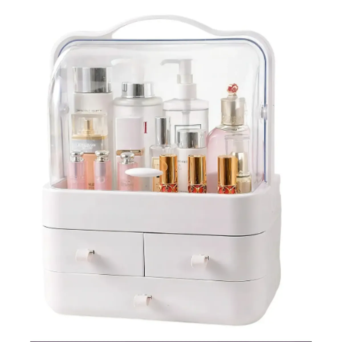 GENERICO - Caja Organizador De Cosméticos Maquillaje Portátil Multiuso Color Blanco