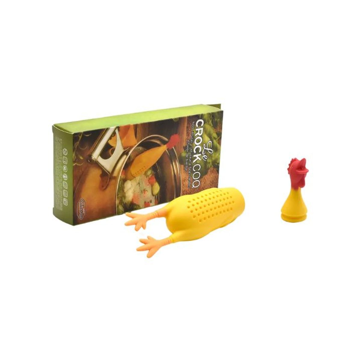 GENERICO - Infusor De Hierbas y Especias "Le Crock Coq" - 19 cm - Silicona Resistente