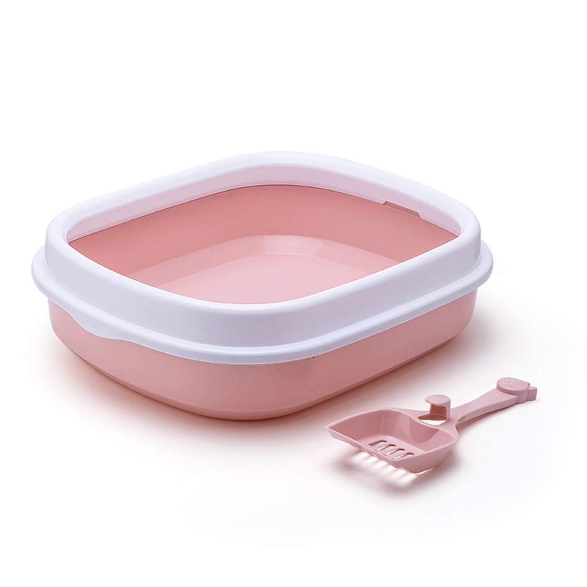 PETPRO - Arenero Para Gato Con Borde + Pala Gatos 40 x 33cms - Rosado