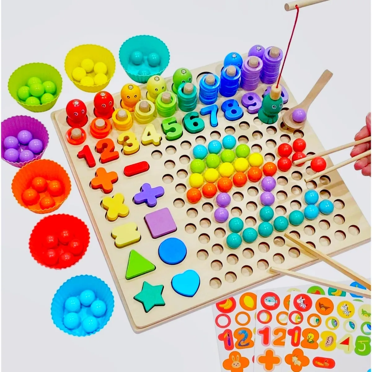 GENERICO - Juego Tablero Logarítmico Educativo 6 En 1 Con Pesca Magnética