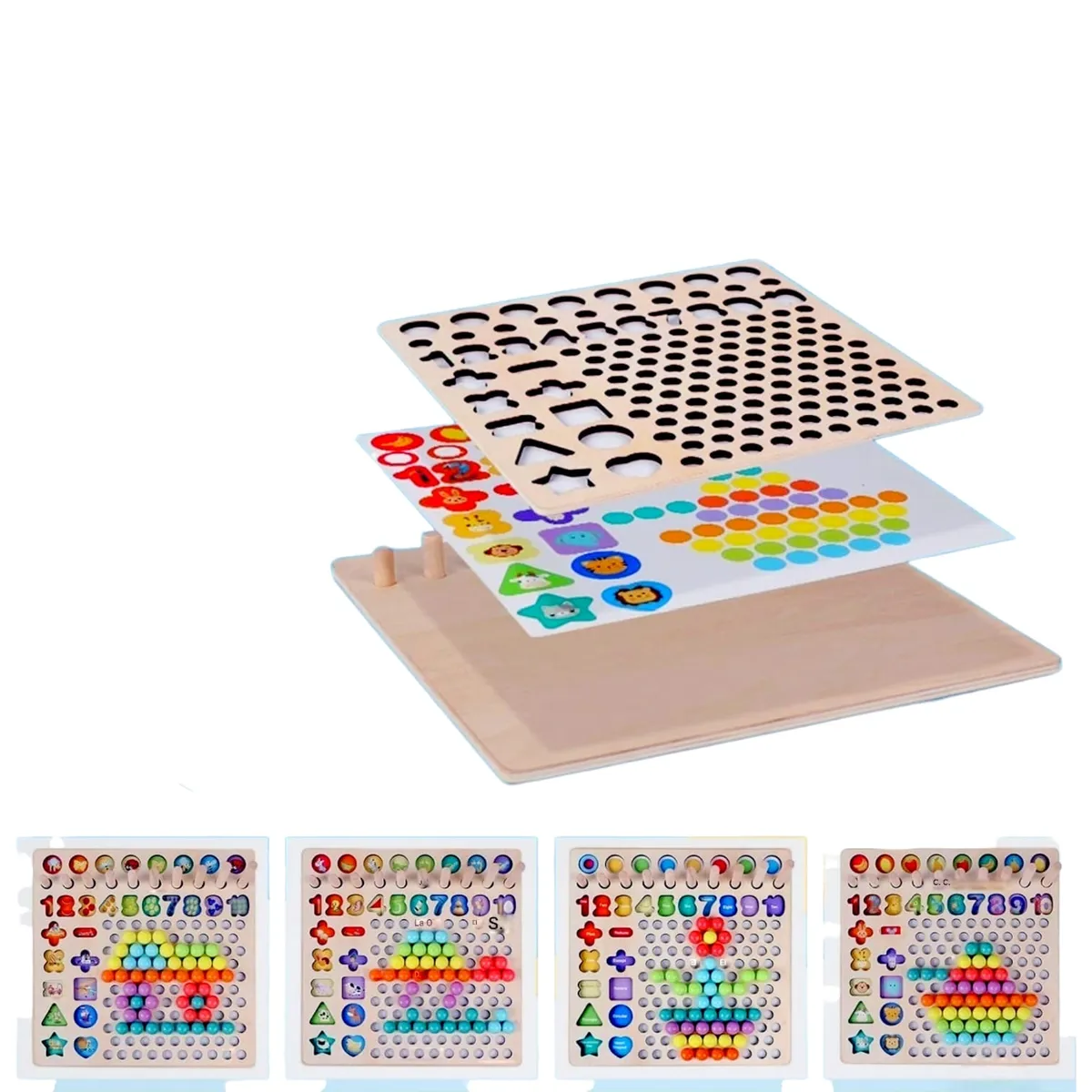 GENERICO - Juego Tablero Logarítmico Educativo 6 En 1 Con Pesca Magnética
