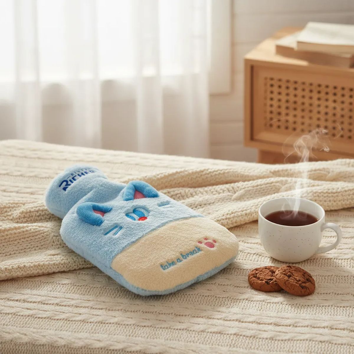 GENERICO - Guatero Bolsa De Agua Caliente Con Funda De Peluche 1000ml