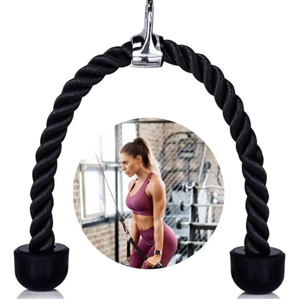 GENERICO - Cuerda Soga para Triceps, Biceps Polea Mancuernas Fitness