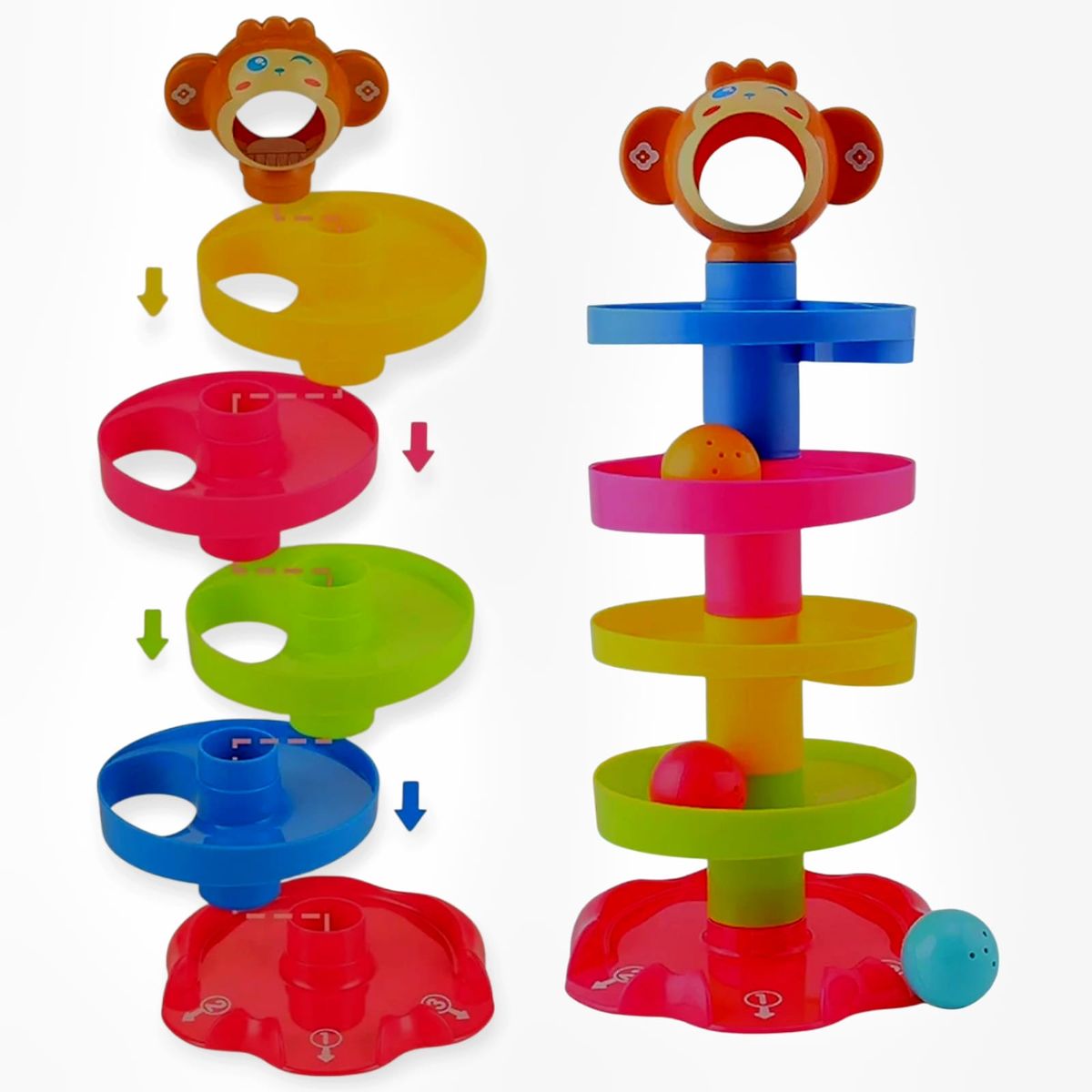GENERICO - Juego Didáctico Montessori Tobogán Apilables De Pelotas