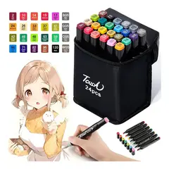 TOUCH - Marcadores Set De 24 Plumones Doble Punta Para Colorear Marcadores Vibrante