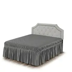 GENERICO - Faldon De Cama 2 Plaza - Elegante y Resistente Gris