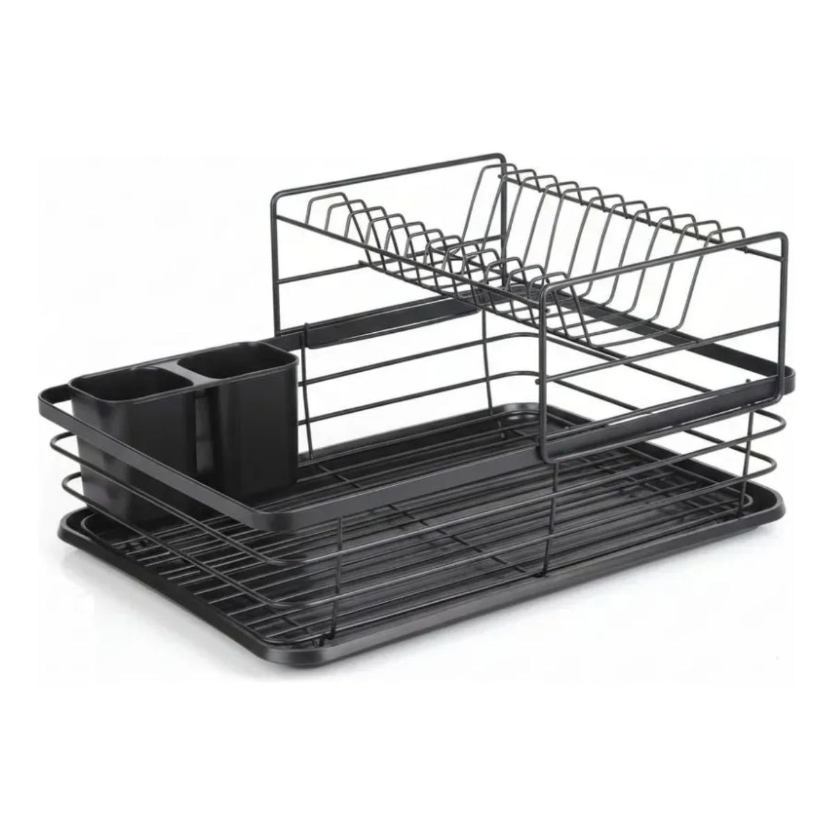 GENERICO - Escurridor De Platos 2 Niveles Resistente 10kg Negro