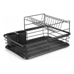 GENERICO - Escurridor De Platos 2 Niveles Resistente 10kg Negro