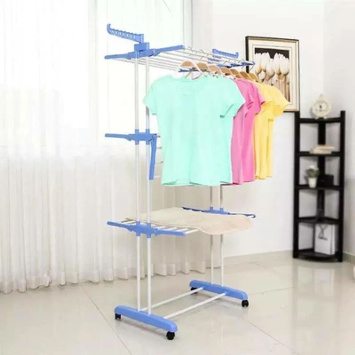GENERICO - Tendedero Organizador Colgador Ropa Plegable 3 Niveles